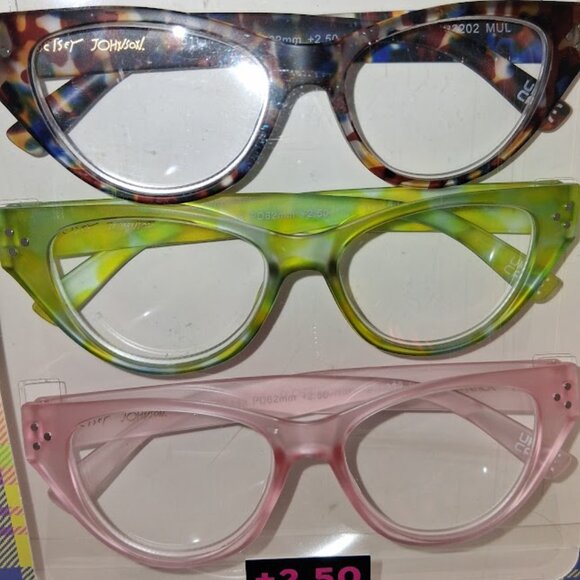 Betsey Johnson Designer Reading Glasses 3 Pack New in Sealed Box +2.50 - Picture 3 of 5